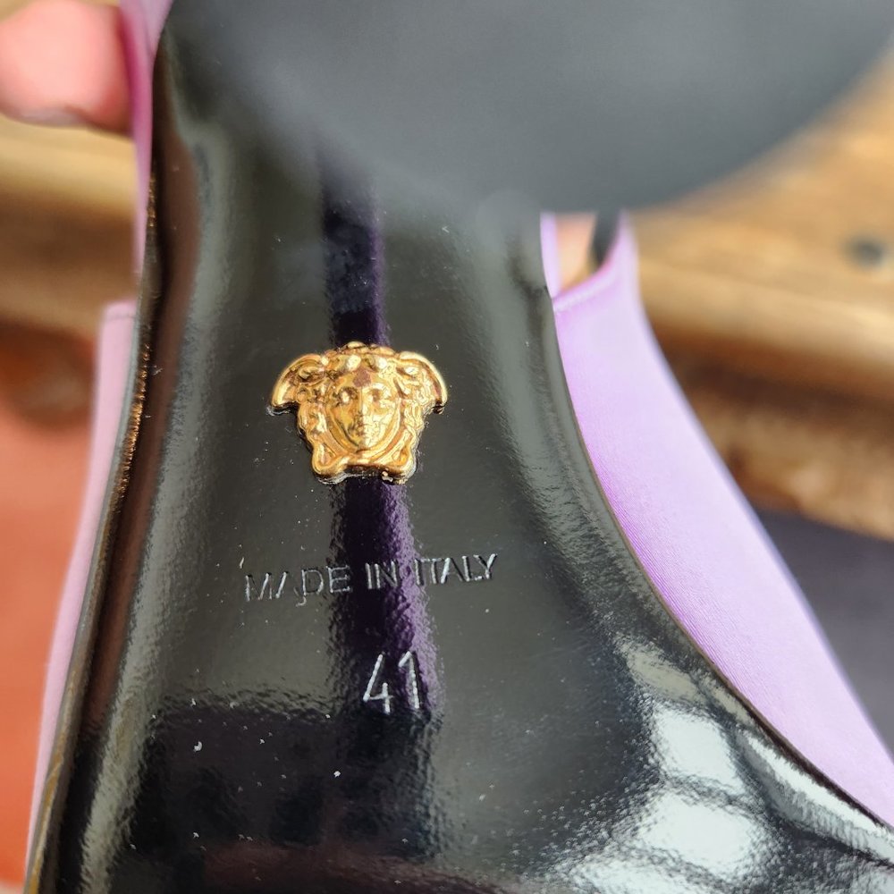 Versace Satin Slingback Sandals - Size 41 - Picture 6 of 7
